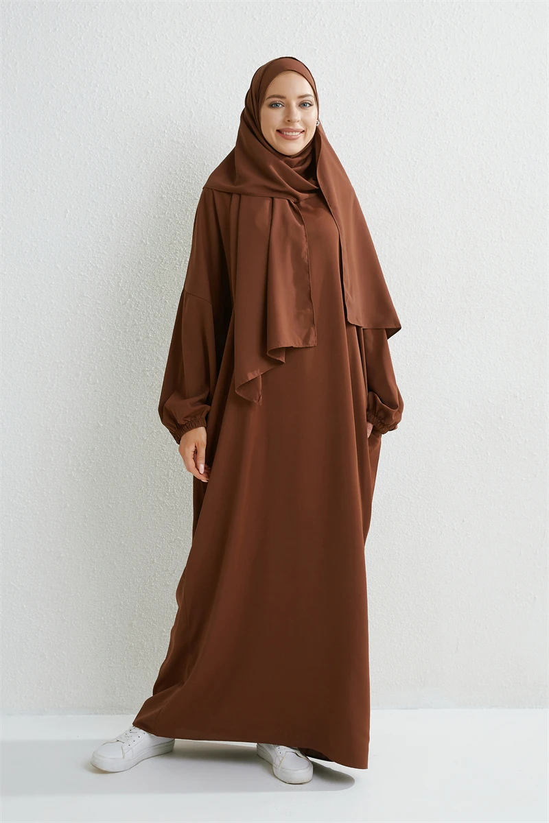 Moslim Abaya Gebed Ramadan Jurk Eendelig Smoking Mouw Smoking Mouw Vrouwen Jilbab Dubai Saudi Zwart Gewaad: Zilver