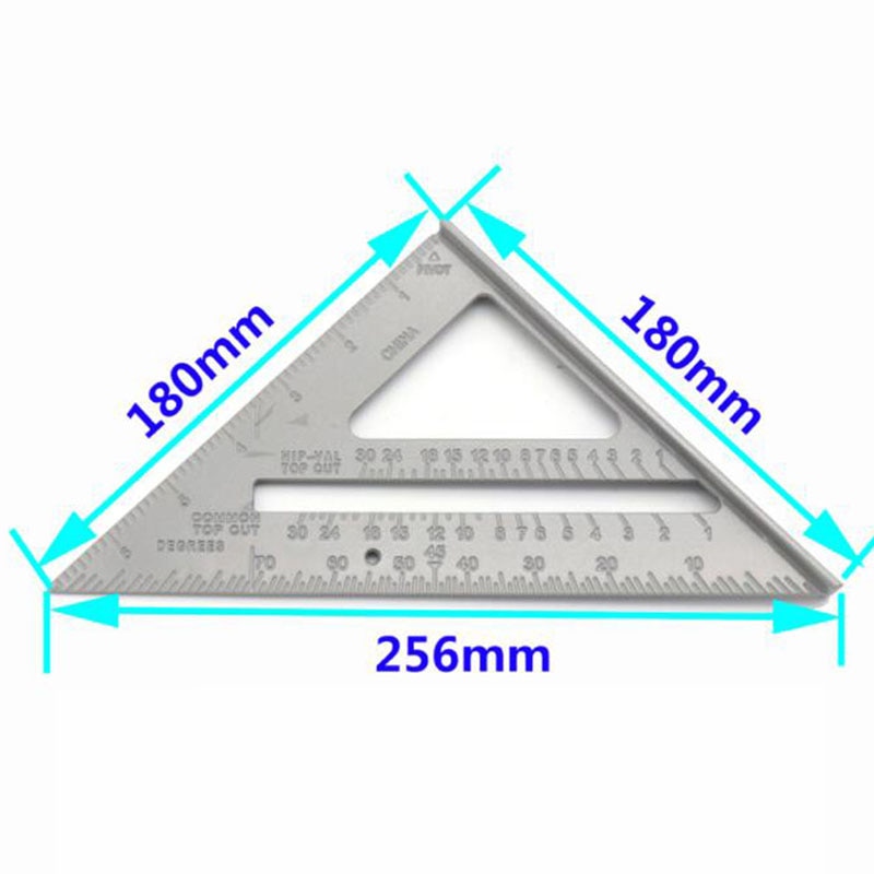 Metric Aluminum Alloy Triangle Angle Ruler Protractor Measuring Swanson Speed Square Layout Gauge Woodworking Measurement Tool