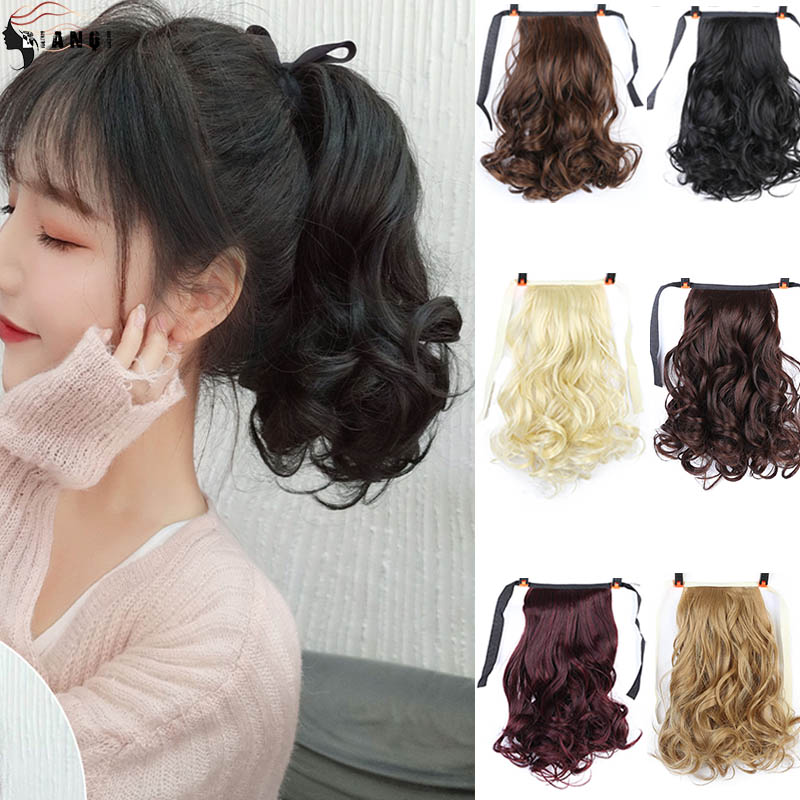 DIANQI short curly hair natural tail clip in synthetic heat resistant ponytail hair extensions hairpiece for women