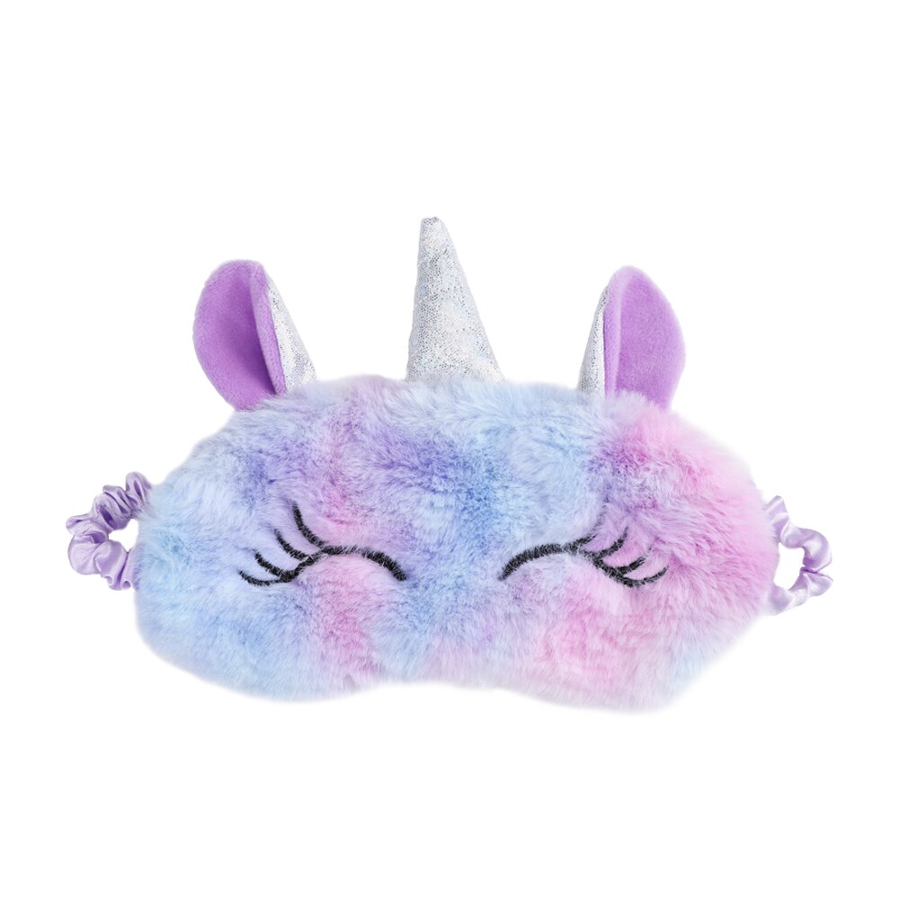 Cartoon Kids Unicorn Cute Student Girls Sleep Rest Eye Mask Portable Shade Cover Travel Relax Blindfolds Eyepatch: Purple 