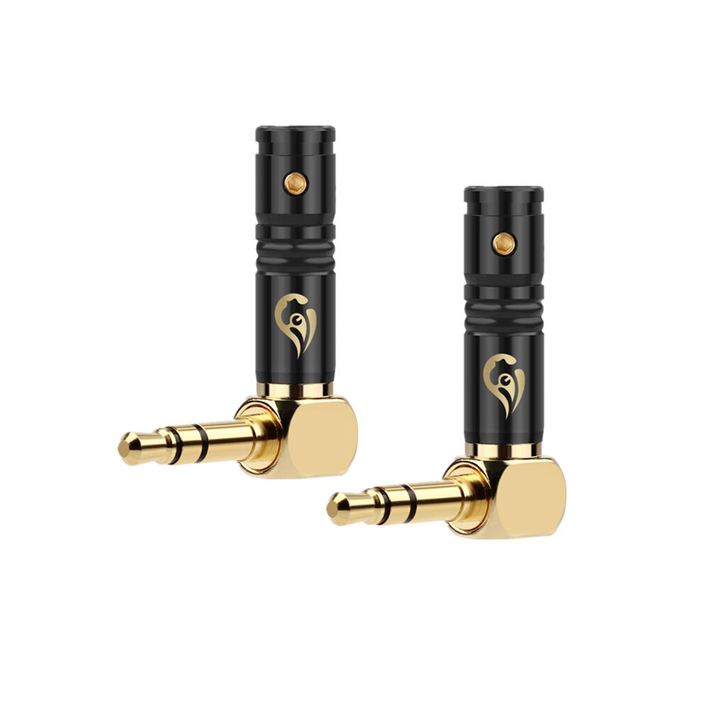 Jack 3.5Mm Koptelefoon Plug 90 Graden Haakse 3 Polen Vergulde Audio Hifi Hoofdtelefoon 4.0Mm Draad Gat solderen Lijn Connector: Black / 10 package