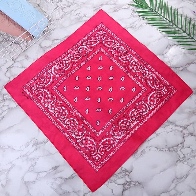 Oranje Bandana Mode Hoofddeksels Haarband Sjaal Pols Wraps Vierkante Sjaals Afdrukken Zakdoek Haaraccessoires Voor Vrouwen T3: 1pcs rose Red