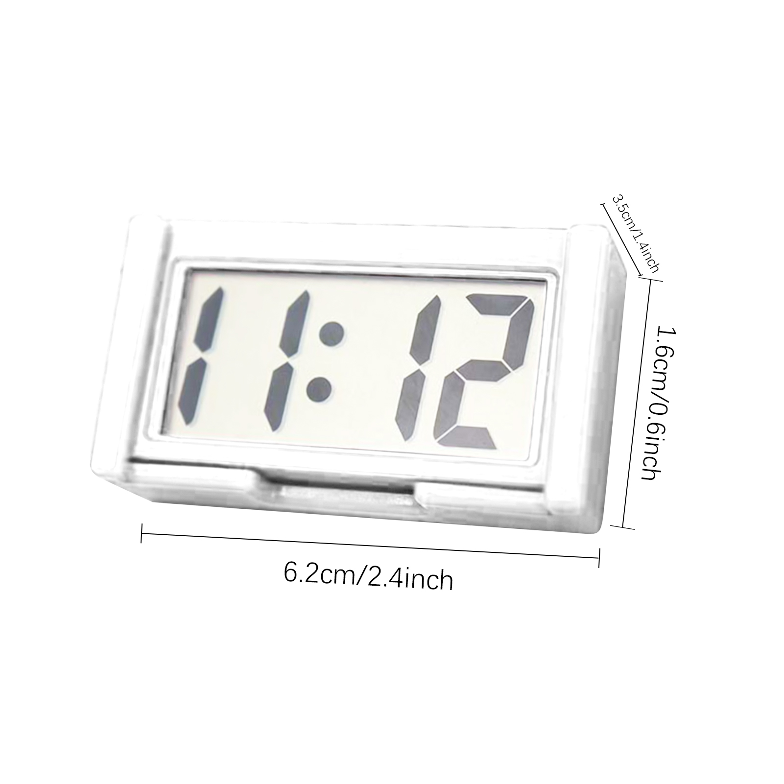 Digitale Auto Klok Kleine Auto Dashboard Klok Zelfklevende Stick Mini Digitale Klok Auto Accessoires Voor Voertuigen Vrachtwagen Dashboard: WHITE