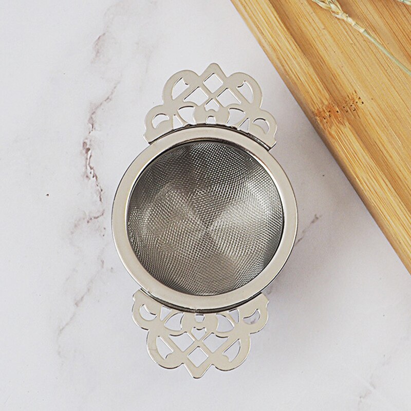 Stainless Steel Rotatable Tea Strainer Tea Infuser with Handle Fine Tea Mesh Tea Drain Tea Filter Sieve Teaware Kitchen Gadgets: B-Silver