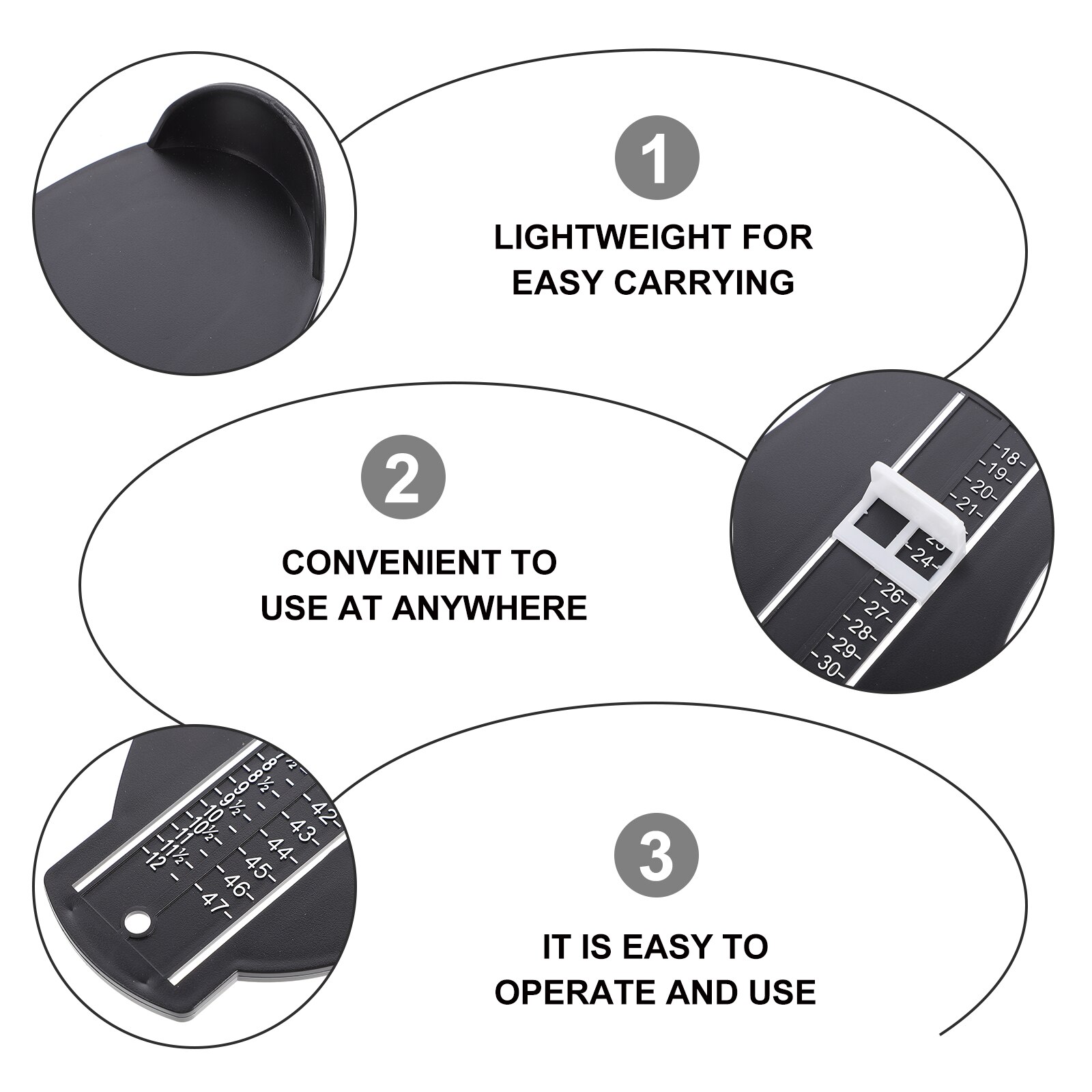 1pc Foot Measuring Device UK/EU Adult Foot Length Gauge Adult Feet Sizer with Tape Measure
