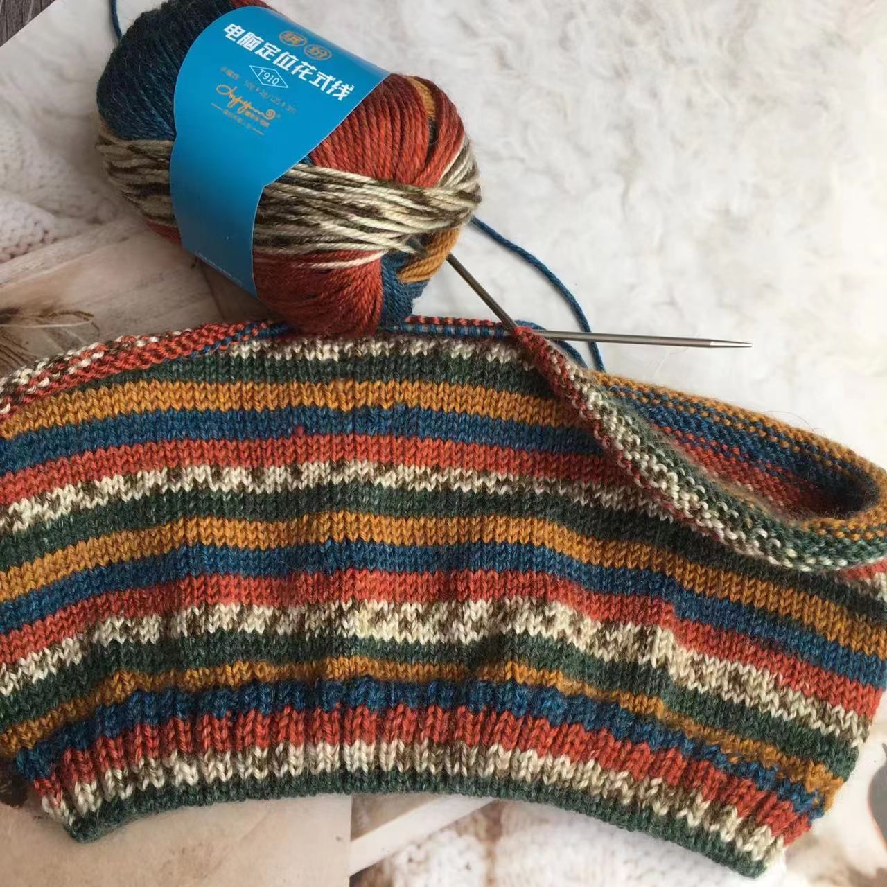 Hilo de lana de fantasía para niños, 35% lana y 65% acrílico, hilo medio grueso, tejido a mano, suave, esponjoso, mezclado, 50g: Beige