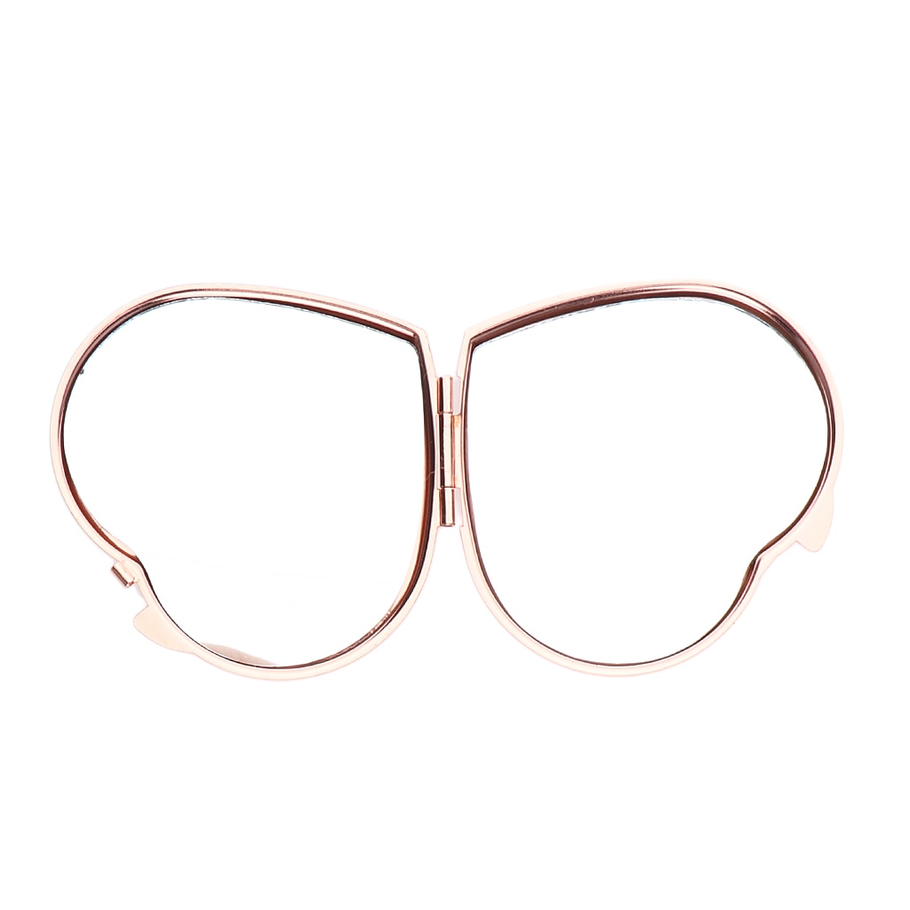 Espejo compacto de doble cara con forma de corazón para mujer y niña, espejo de mano para maquillaje pequeño, para de bolsillo o monedero de viaje