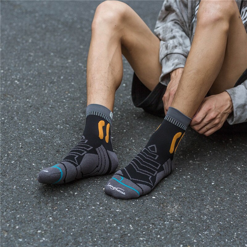 2Pair Men Cotton Sports Running Socks Comfortable Breathable Sweat-absorbent Deodorant Training Socks