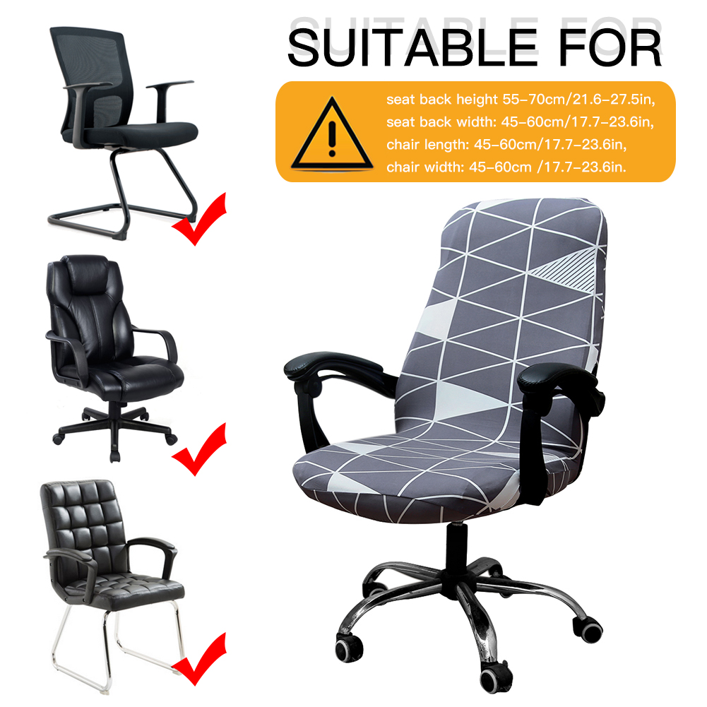 Housse de chaise d'ordinateur élastique extensible universelle couverture de chaise de bureau imprimée Spandex pour le dos et la Base de chaise de bureau d'étude à la maison