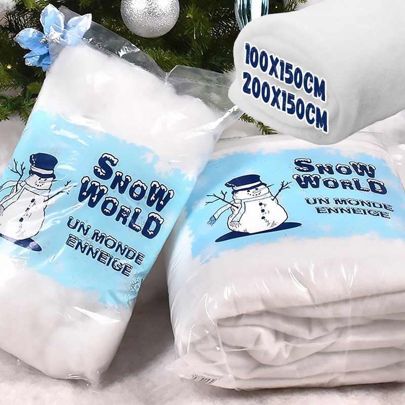 Christmas Artificial Snow Blanket White Snow Fluffy Fiber Stuffing Cotton Xmas Tree Backdrop Snow Scene Arrangement Party Decor