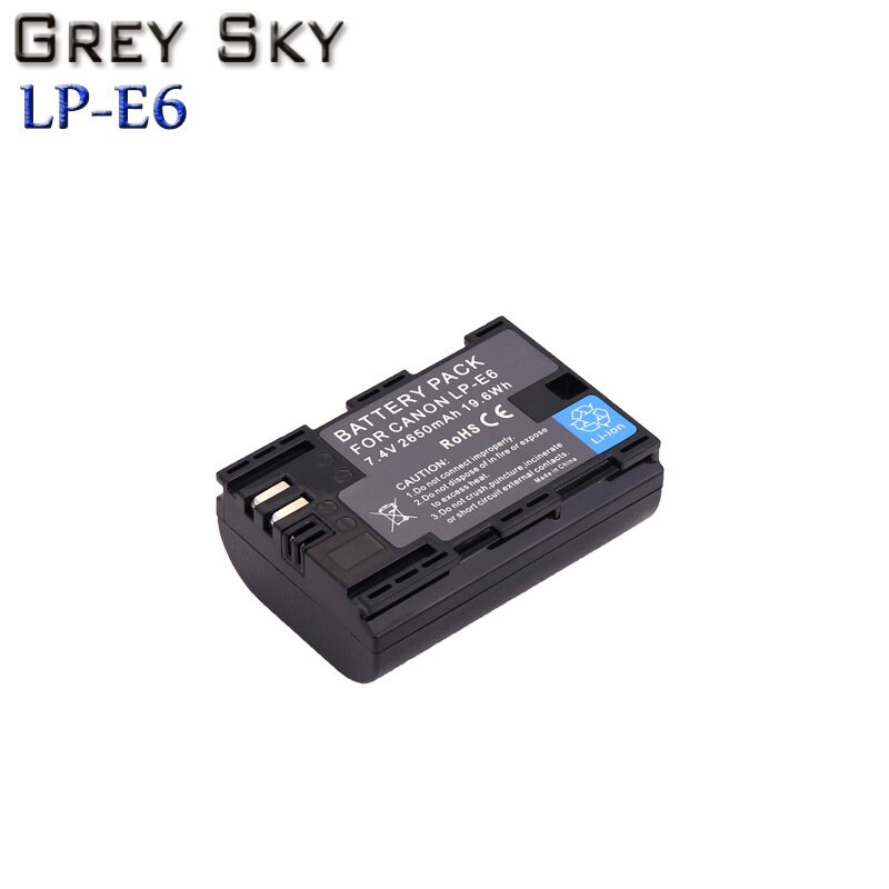 Batería para cámara Canon 5D Mark II III 7D 60D EOS 80D 70D 6D, accesorios L50, 2650mAh, 7,4 V, LP-E6 LPE6 LP E6, 4 Uds.: 1 battery