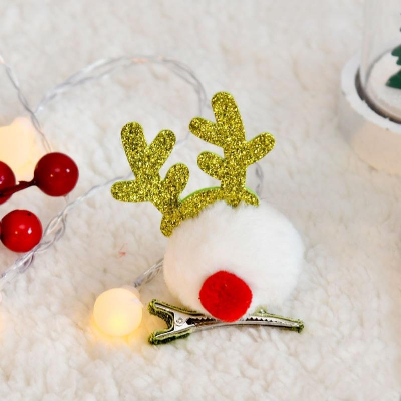 Kerst Pluche Haarspeld Pluche Bal Winter Kinderen Haarspeld Top Clip Elanden Eendenbek Gewei Kerst Haaraccessoires
