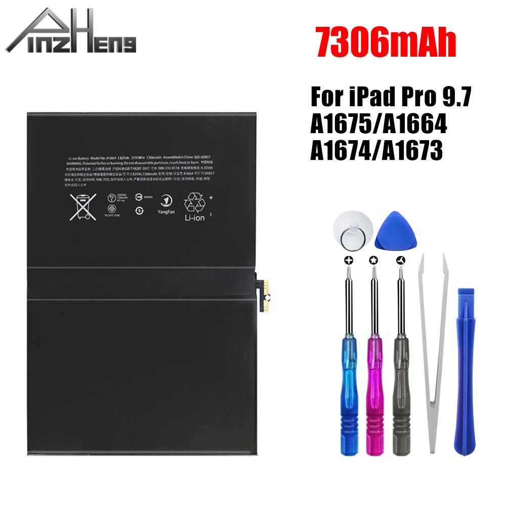 Pinzheng 7306Mah Tablet Batterij Voor Apple Ipad Pro 9.7 Inch Vervanging Bateria A1673 A1674 A1675 Hoge Capaciteit Tablet Batterij