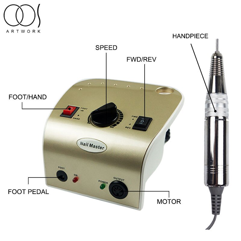 Professionele Nail Boor Machine Voor 65W Elektrische Nail Gel Remover Nail Polijstmachine Peeling Manicure Machine Nail Boor Art Gereedschap