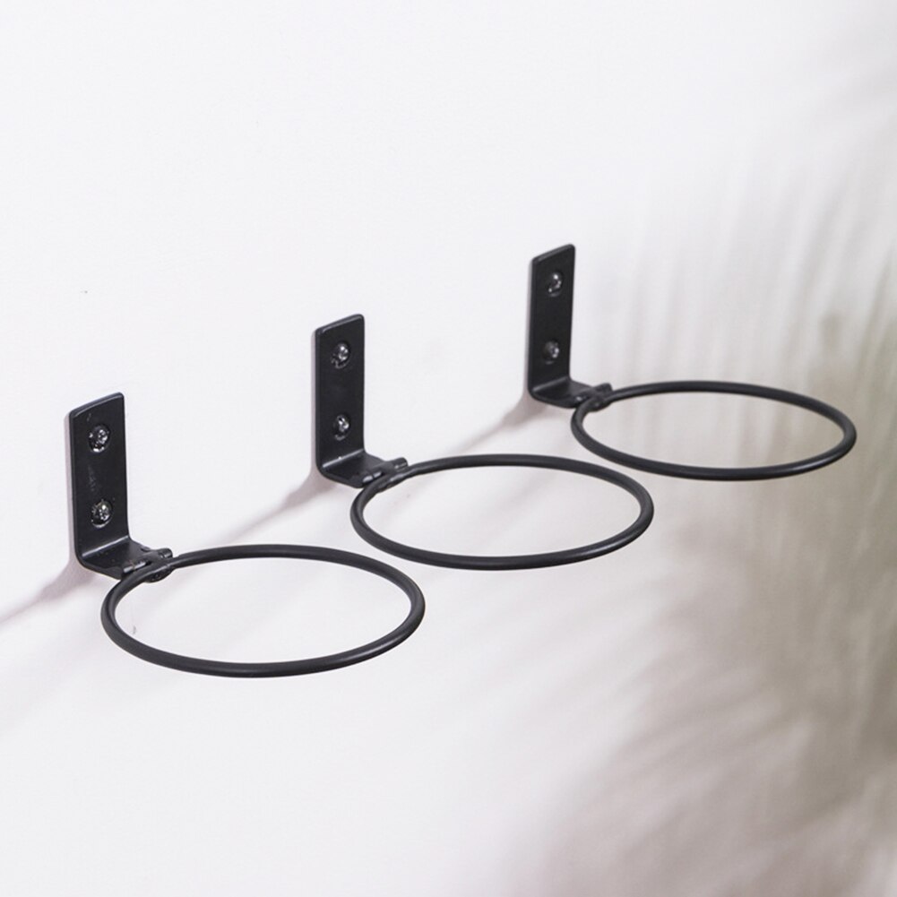 3Pcs Metal Wall Mounted Hanging Pot Holders Ring Planter Flower Bracket Stand