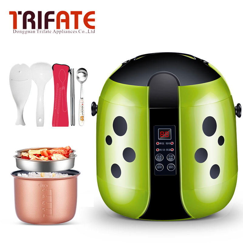 MINI Cute 220v multifunctional student single people small automatic mini cooker for 1-2 people electric mini rice cooker