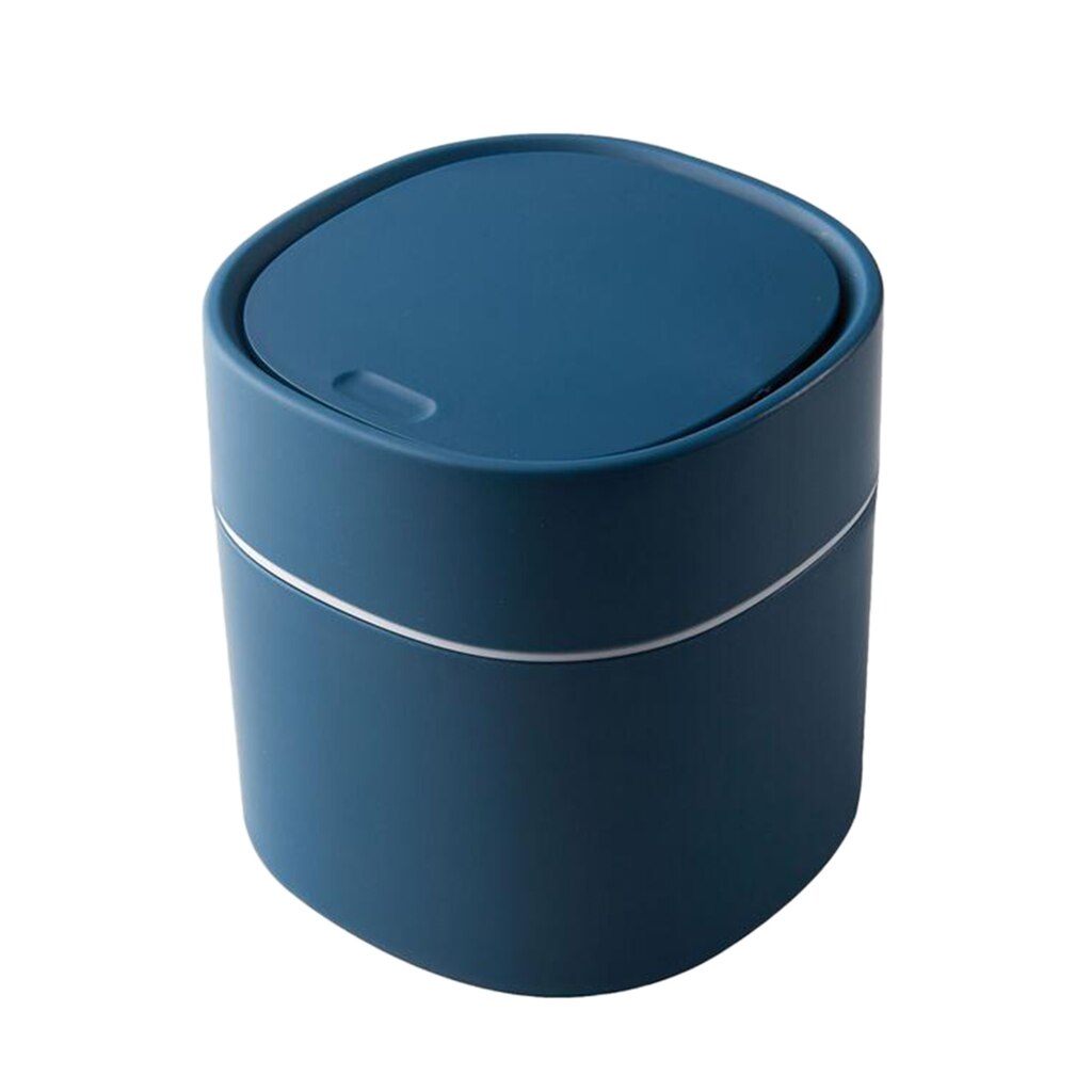 Poubelle de bureau poubelle poubelle couverte pour bureau de salon: Blue with Snap Lid