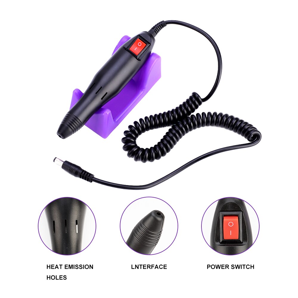 Máquina Eléctrica para manicura y pedicura, juego de herramientas, 30 brocas, 100 bandas de lijado