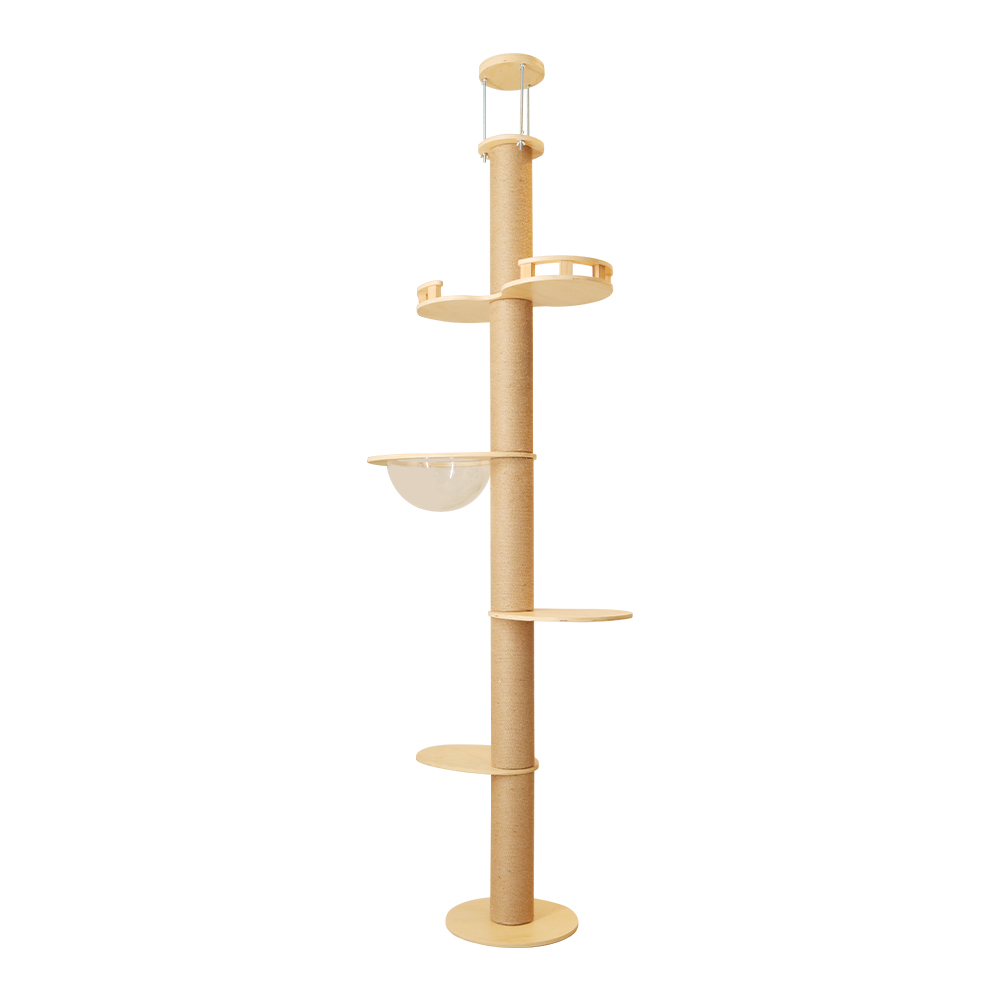Cat climbing frame Pillars of Babel Floor to Ceiling Cat Tree Tower Multi-Level Condo Post Pad for Cat playing climbing: black