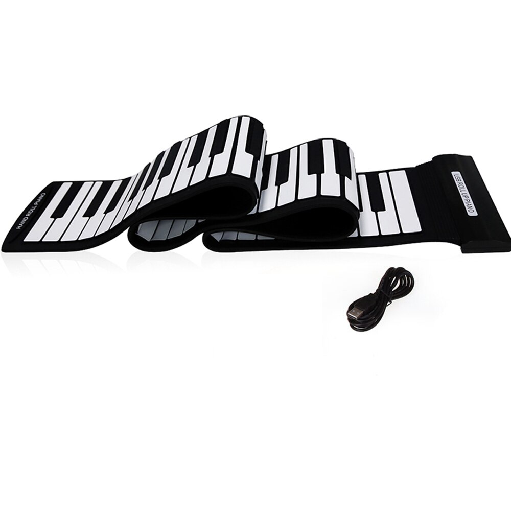 Teclado electrónico de Piano con 88 teclas enrolladas, Piano Flexible de silicona + Pedal de apoyo MIDI con altavoz fuerte, de cumpleaños para niños: Default Title