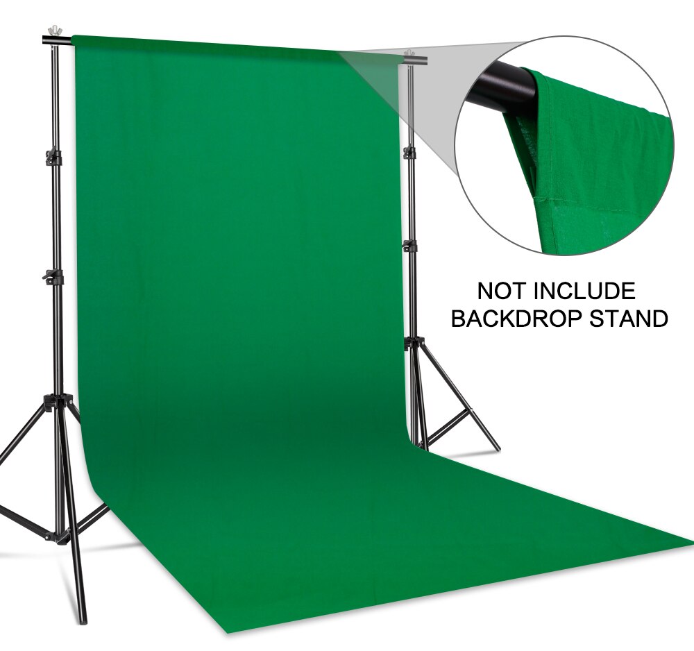 SH-Fotohintergrund, nur Stoff mit Stangentasche, weiße/schwarze Baumwolle, grüner Bildschirm, Chromakey-Hintergründe für Fotostudio