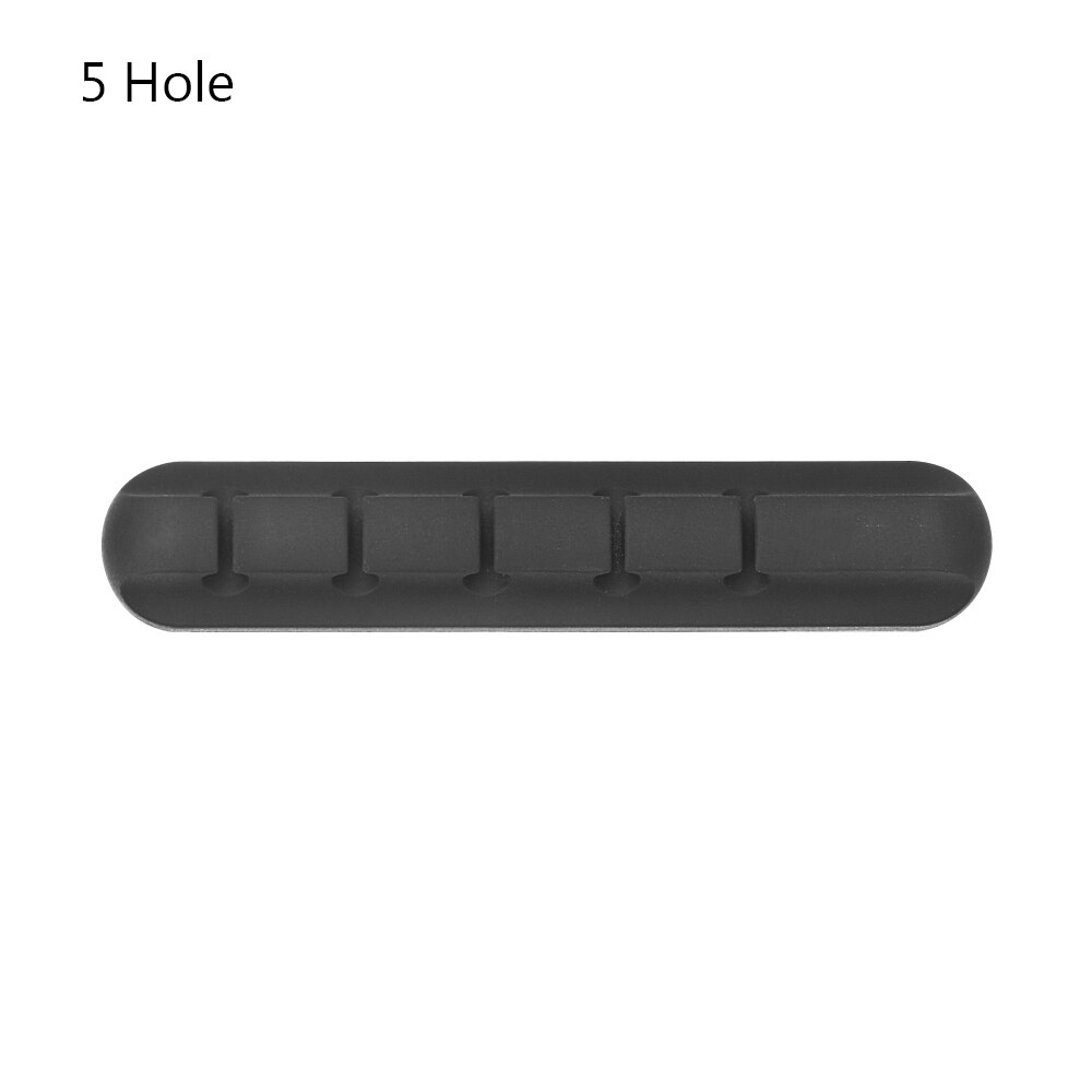 Storage Holder Self-adhesive Desktop USB Charger Cable Winder Headphone Wire Storage Holder Desk Organizer Silicone Cable Clip: 5 Hole