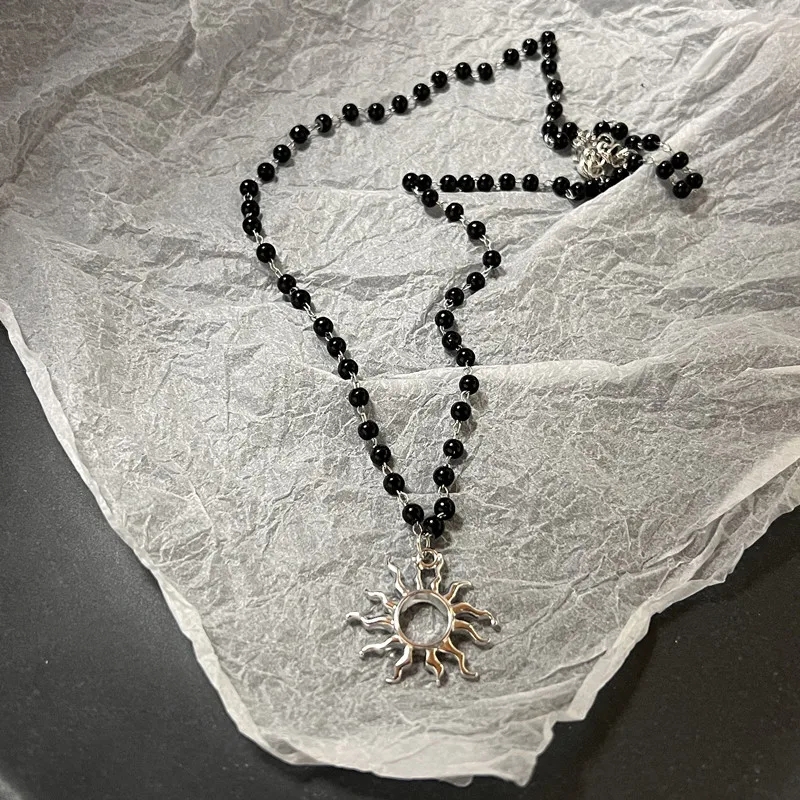 Collar de corazón de amor Y2k para mujer, Hip Hop, corazones rojos, colgantes rosas, collares, cadena de cuerda, Rave para niñas, joyería gótica: Bronce antiguo plateado