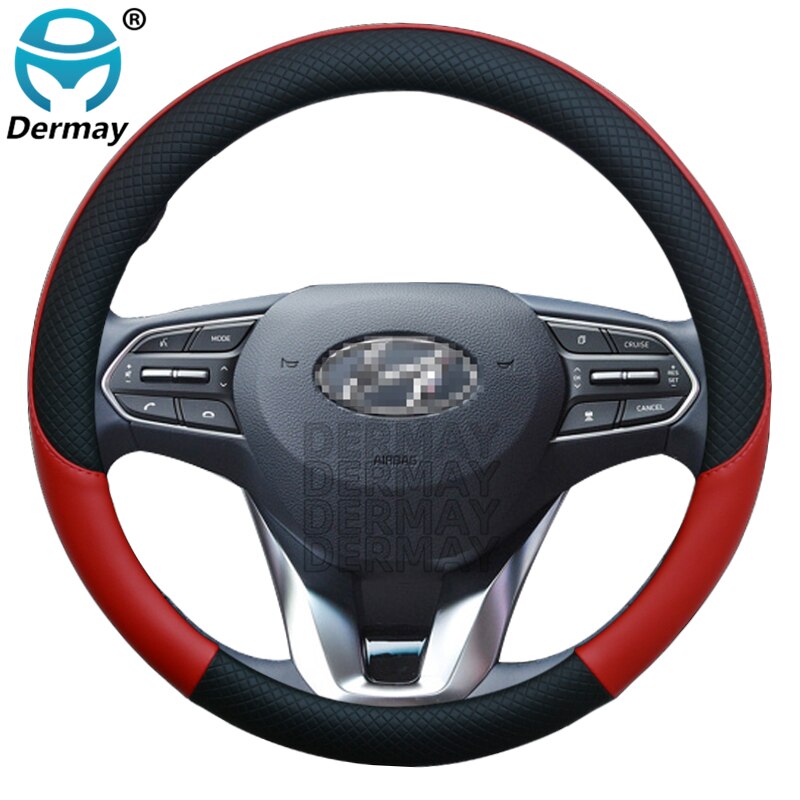 Voor Hyundai Palissade Auto Stuurhoes Lederen Anti-Slip 100% Dermay Auto Accessoires: Rood