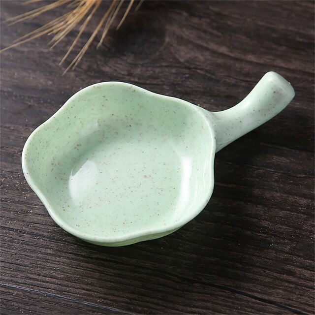 Soucoupe multifonction pour assaisonnement, Sauce alimentaire, accessoires de cuisine, support de baguettes, repos des aliments, plat à tremper, petite assiette à collation: Green