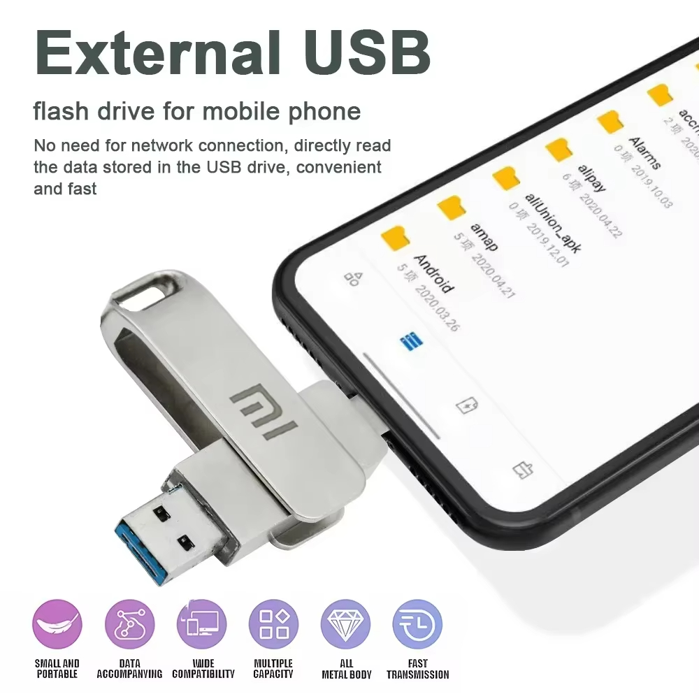 Xiaomi 16TB Flash Drive USB 3.0 Super High Speed Transfer Metal Mini U Disk Pen Drive Type C Memory Waterproof Disk SSD U Drive