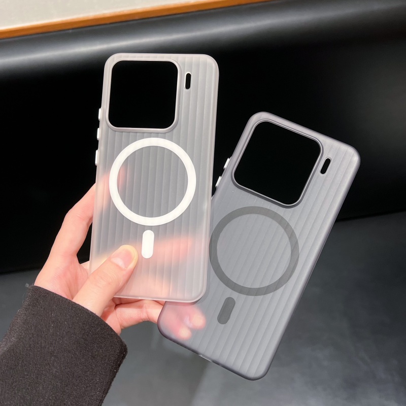 Coque magnétique Ultra fine à rayures ondulées, Charge sans fil, étui Magsafe pour Xiaomi Mi 15 14 13 Redmi K60 K70 Ultra Pro, couverture rigide