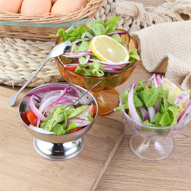 Kitchen Bar Party Supplies Stainless Steel Salad Cup Ice Cream Bowl Milkshake Dessert Salad Cup Dessert Fruit Metal Bowl