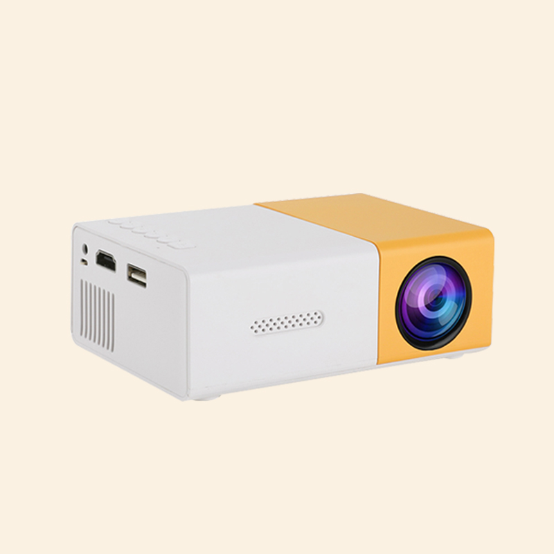 projector for home ultra-high definition bedroom wall projection, home cinema projector, office conference HDMI: Bright Yellow / UK Plug