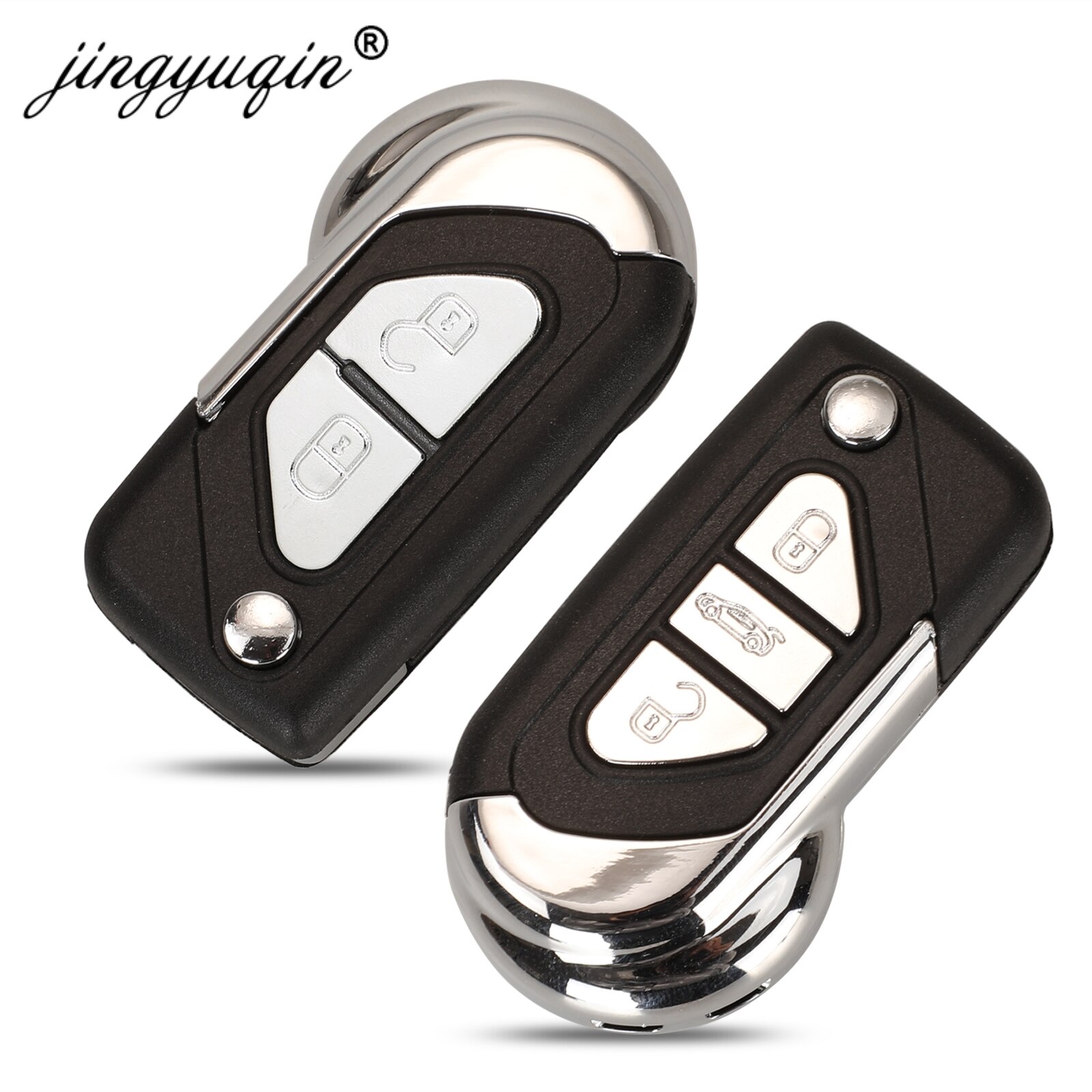Jingyuqin Flip Afstandsbediening Sleutelhanger Case Shell Voor Citroen DS3 Voor Puegeot 2/3 Knoppen Ongesneden VA2 Sleutelblad Behuizing Cover