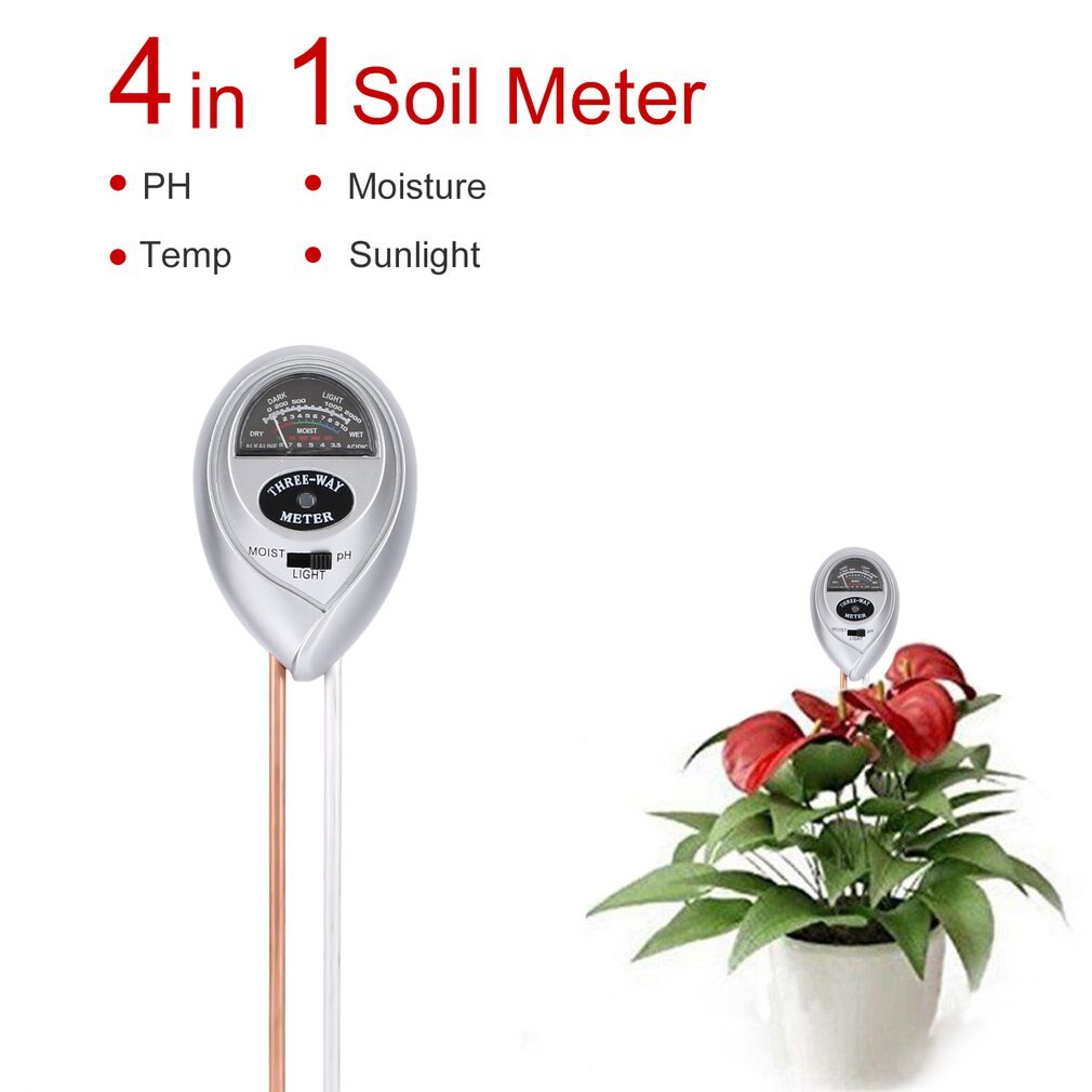 3 In 1 Bodem Hygrometer Bodem Thermometer Ph Meter Vochtmeter En Zon Licht Sonde Multi-Functionele Bodem Hygrometer