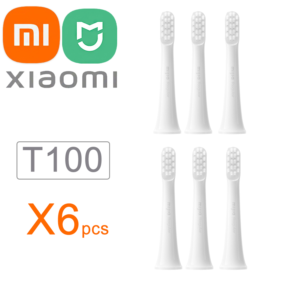 6 Pcs Xiaomi Opzetborstels T100 Mijia Vervanging Heads Elektrische Tandenborstel Mi Opzetborstels T100 Originele