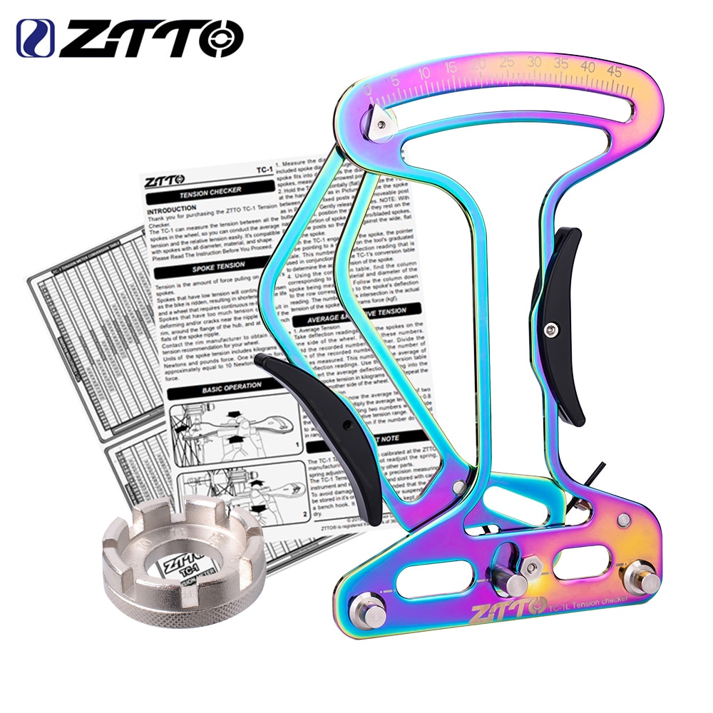 ZTTO – compteur de Tension de rayon de vélo, vérificateur de force de rayon de roue, rayons ronds Aero, indicateur précis TooI inclus, manuel TM-1 vtt