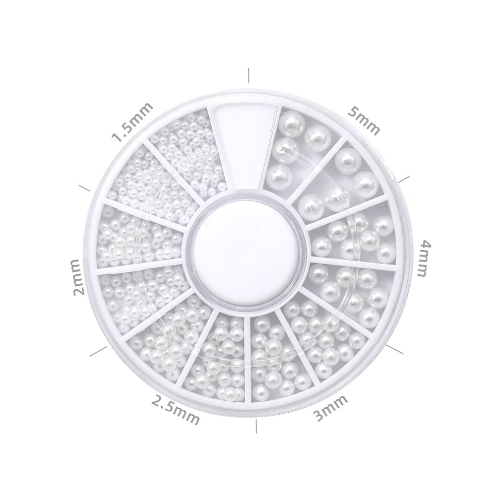HNUIX-Cuentas 3d de diamantes de imitación para decoración de uñas, adornos para manicura de salón de belleza, color blanco, mezcla de tamaños: 11
