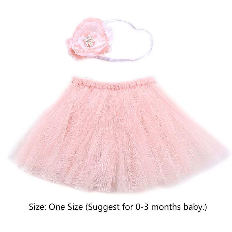 Leuke Peuter Pasgeboren Baby Meisje Tutu Rok &amp; Hoofdband Photo Prop Kostuum Outfit