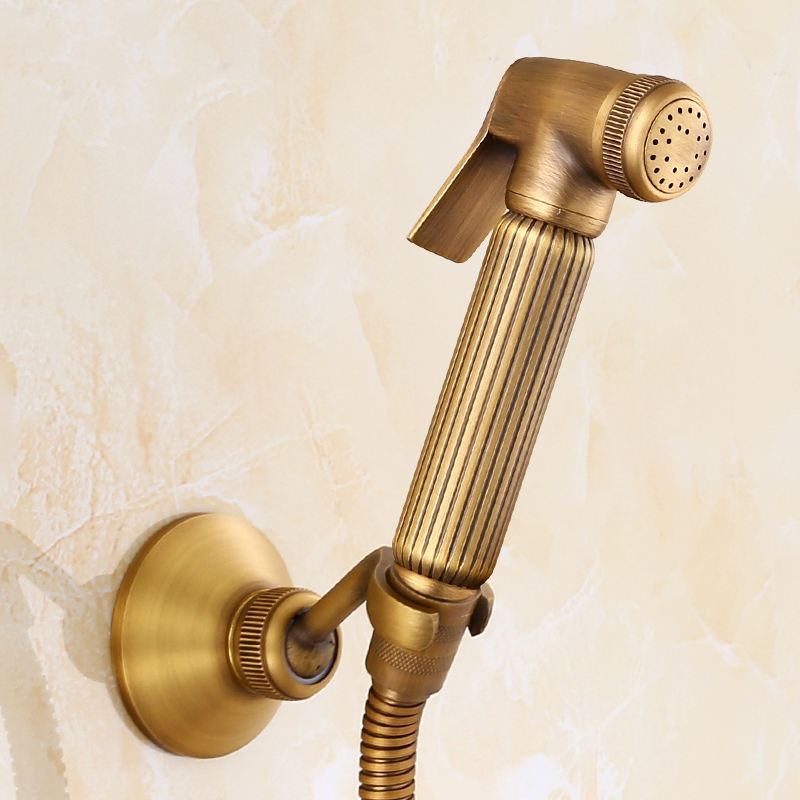 Antieke Messing Handheld Bidet Spuiten Douche Set Koperen Bidet Sproeier Lanos Wc Bidet Kraan Toilet