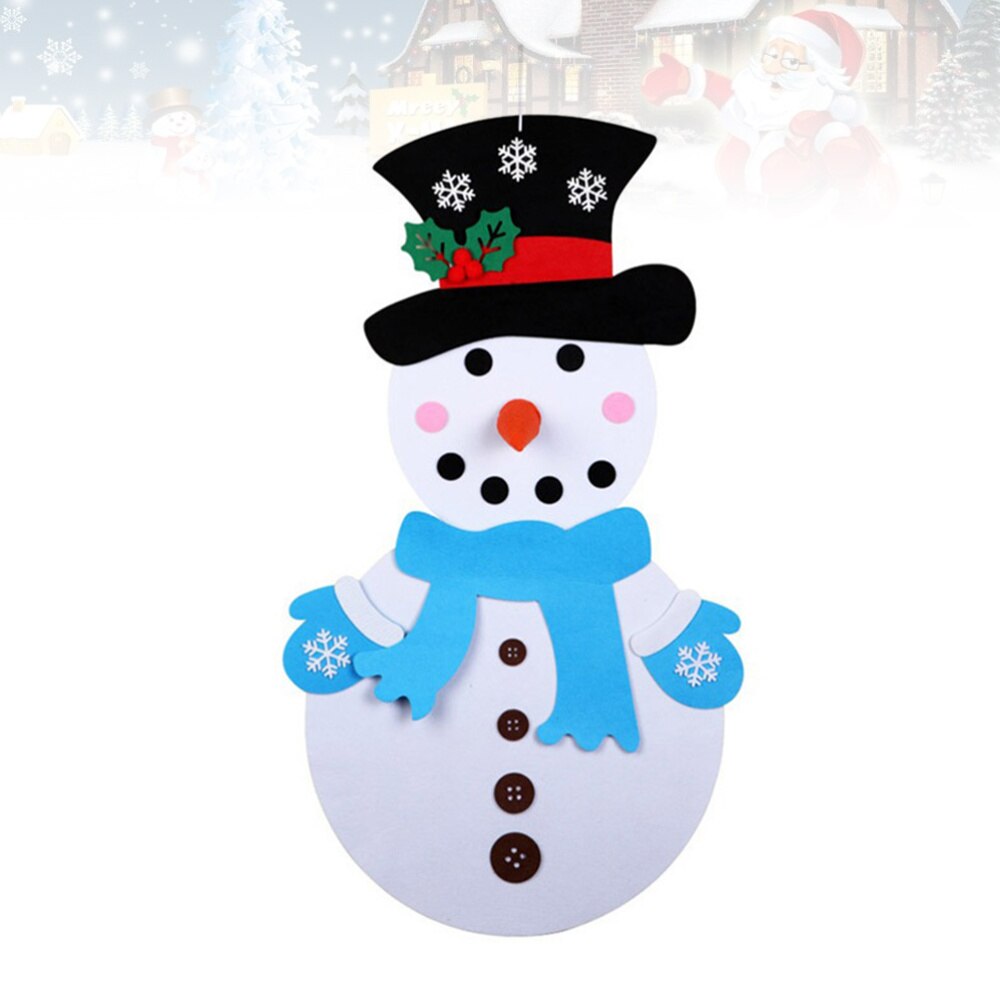 1pc DIY Felt Snowman Game Set Snowman DIY Game DIY Snowman Puzzle Decorations Felt Christmas Tree Snowman Handcraft for