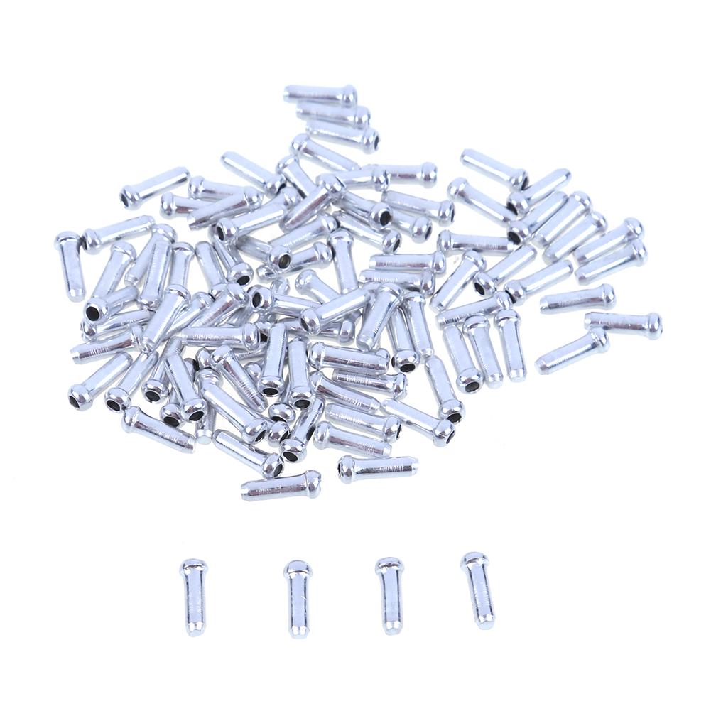 100/200Pcs Aluminium Mtb Fiets Remkabel Tips Fiets Brake Shifter Inner Cable Tips Draad End cap Crimps Sliver: 100pcs