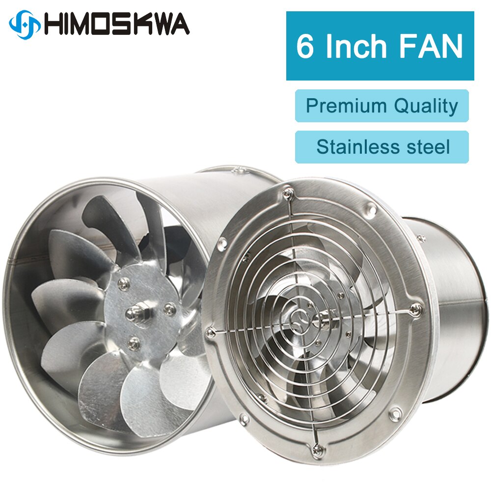 6 Inch Rvs Pijp Uitlaat Fan Booster 220V Wc Keuken Opknoping Muur Raam Duct Ventilator Lucht Ventilator Extractor blower
