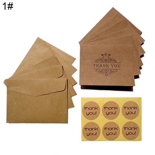 6 stk / sæt vintage tomt kort tak lykønskning kraftpapir kort kuverter bryllupsfest reception håndværk foldbare postkort: 1