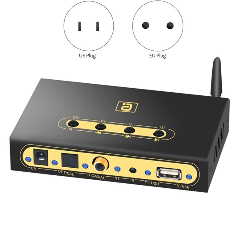 FULL-5.1CH Audio Decoder Wireless Bluetooth 5.0 Receiver DTS AC3 Adapter Optical Coaxial U Play PC-USB Converter