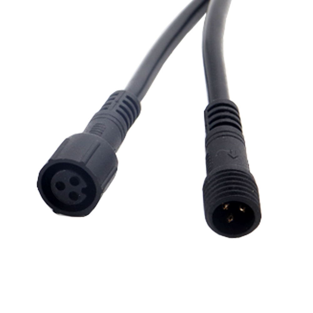 Conector Led impermeable macho a hembra, 5/10/20/50/100 pares, 2 pines/3 pines/4 pines/5 pines, Cable negro para tiras de luces Led