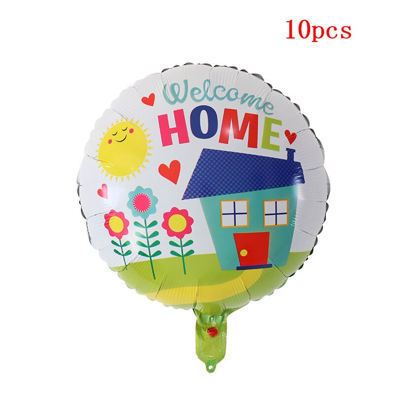 5/10pcs 18 inch Round Welcome Home Foil Balloons Air Globos for Welcome Go Back Home Birthday Party Balloons Decoration Supplies: Fluorescence Yellow