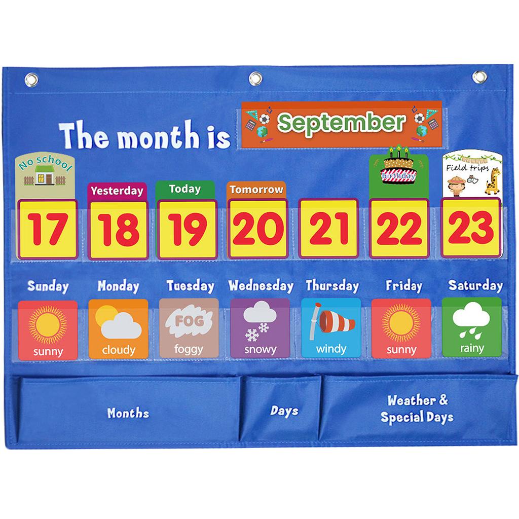 Calendar Weather Chart Educational Home Bedroom Learn Kids