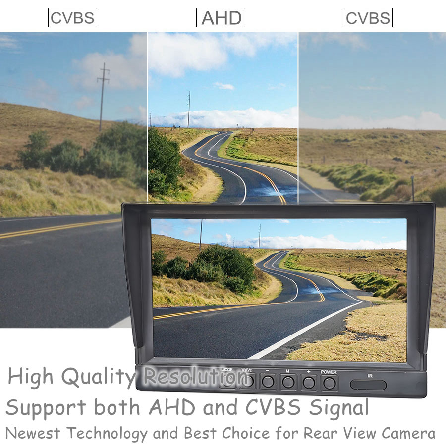 DIYKIT 9inch AHD CVBS IPS LCD HD Monitor Rear View Car Monitor Support 1080P AHD CVBS Car Camera Video Input
