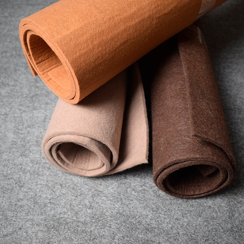 Tela de fieltro marrón de 45x90cm y 5mm, tejido grueso y duro no tejido para costura de artesanía para el hogar y guardería